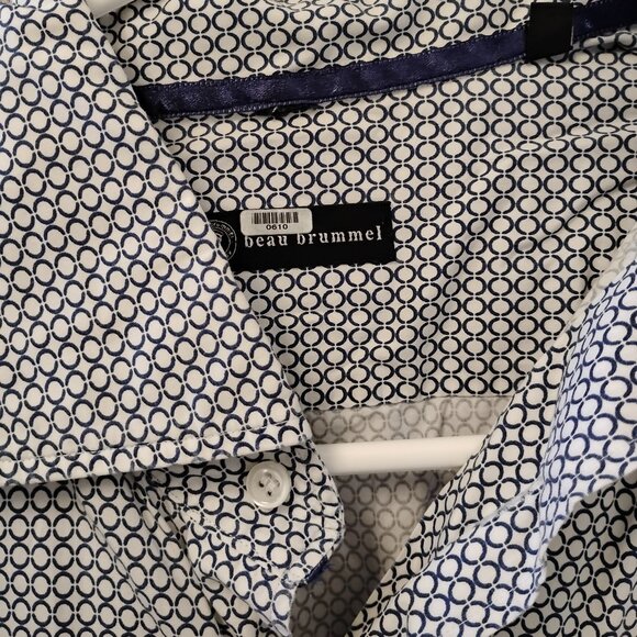 Beau Brummel Blue Geo Circle Print Slim Fit Button Up Shirt - Picture 4 of 4